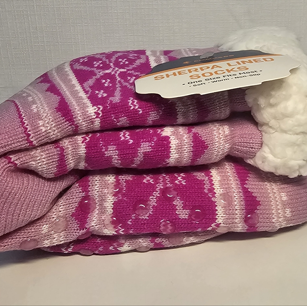 Sherpa Fleece Slipper Socks NEW